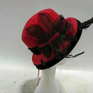 vintage red hat wool dress hat red hat